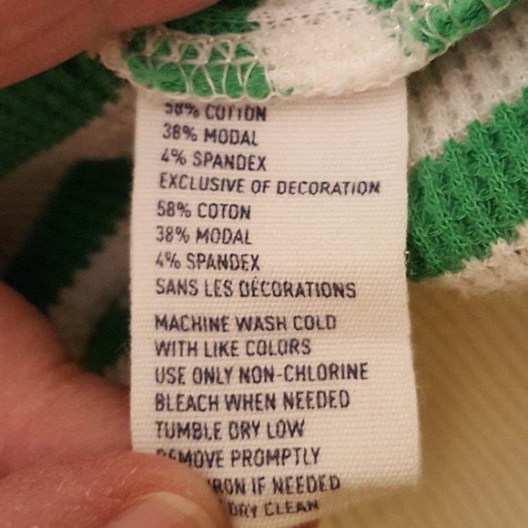 American Eagle Outfitters Green-White Striped Sweater SP - Picture 6 of 7